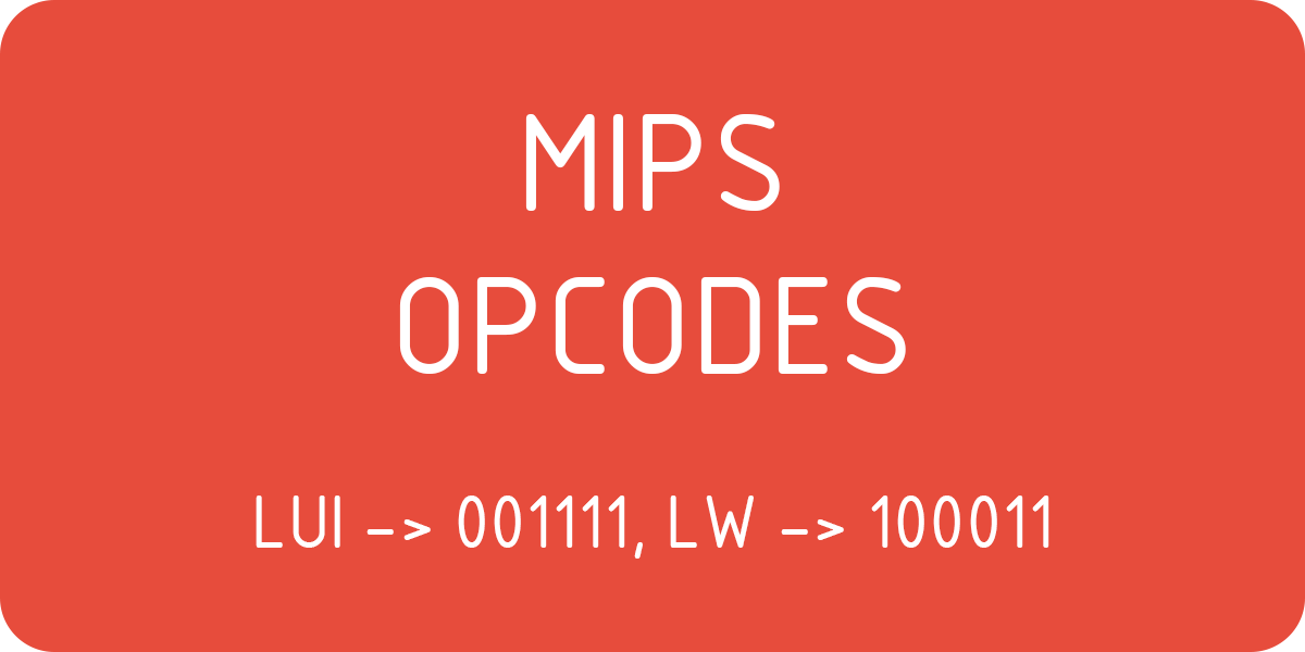 MIPS Opcodes